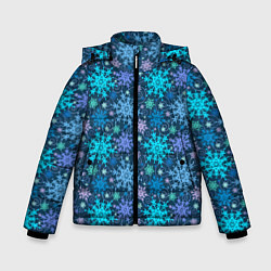 Куртка зимняя для мальчика Новогодние Узоры, цвет: 3D-черный