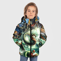 Куртка зимняя для мальчика Ктулху Лавкрафт, цвет: 3D-черный — фото 2