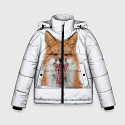 Куртка зимняя для мальчика Снежная лиса, цвет: 3D-черный