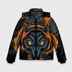 Куртка зимняя для мальчика Волк и дракон, цвет: 3D-черный