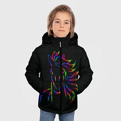 Куртка зимняя для мальчика Лошадка, цвет: 3D-черный — фото 2