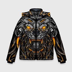 Куртка зимняя для мальчика Хищный лев киборг, цвет: 3D-черный