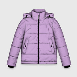 Куртка зимняя для мальчика Глициниевый цвет без рисунка, цвет: 3D-черный