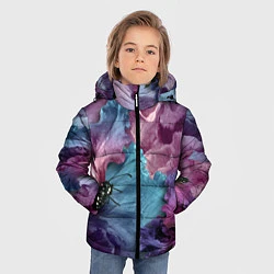 Куртка зимняя для мальчика Цветы, цвет: 3D-черный — фото 2