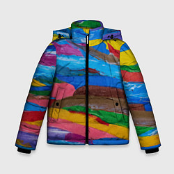 Куртка зимняя для мальчика Картина абстракция, цвет: 3D-черный
