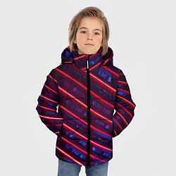 Куртка зимняя для мальчика Неоновые полосы, цвет: 3D-черный — фото 2