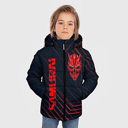 Куртка зимняя для мальчика CYBERPUNK 2077 samurai, цвет: 3D-красный — фото 2
