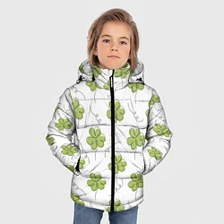 Куртка зимняя для мальчика Клевер на День святого Патрика, цвет: 3D-светло-серый — фото 2