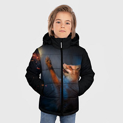Куртка зимняя для мальчика Лиса и огонек, цвет: 3D-черный — фото 2