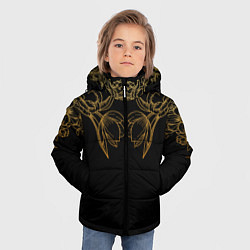 Куртка зимняя для мальчика Цветы, цвет: 3D-светло-серый — фото 2