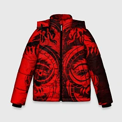 Куртка зимняя для мальчика BLACK RED DRAGONS TATOO, цвет: 3D-черный
