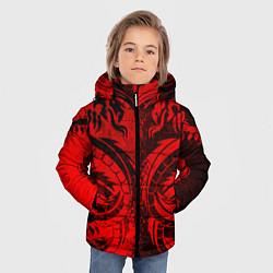 Куртка зимняя для мальчика BLACK RED DRAGONS TATOO, цвет: 3D-черный — фото 2