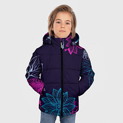 Куртка зимняя для мальчика Красочные Цветы, цвет: 3D-красный — фото 2