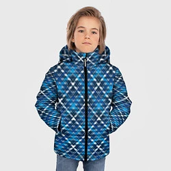 Куртка зимняя для мальчика Текстура в клетку, цвет: 3D-черный — фото 2