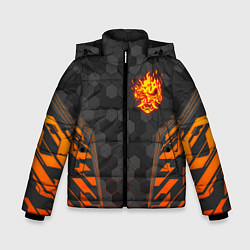 Куртка зимняя для мальчика CYBERPUNK 2077 SAMURAI КИБЕР, цвет: 3D-черный