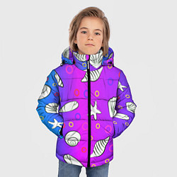 Куртка зимняя для мальчика Ракушки с градиентом, цвет: 3D-черный — фото 2