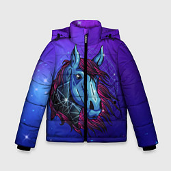 Куртка зимняя для мальчика Retrowave Neon Horse, цвет: 3D-черный