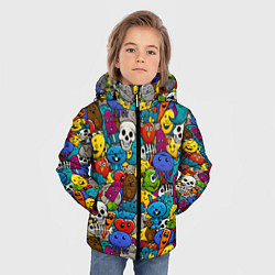 Куртка зимняя для мальчика Граффити, цвет: 3D-черный — фото 2