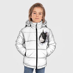 Куртка зимняя для мальчика КОТ В СЕРДЦЕ, цвет: 3D-черный — фото 2