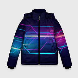 Куртка зимняя для мальчика Лазерные лучи, цвет: 3D-черный