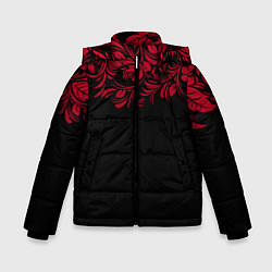 Куртка зимняя для мальчика Цветы, цвет: 3D-светло-серый