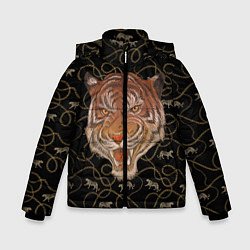 Куртка зимняя для мальчика Морда тигра, цвет: 3D-черный