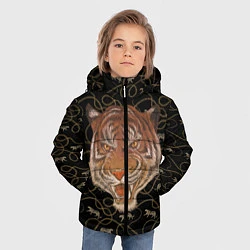 Куртка зимняя для мальчика Морда тигра, цвет: 3D-черный — фото 2