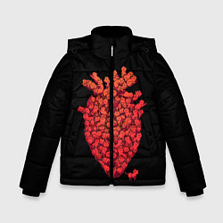 Куртка зимняя для мальчика Сердце Из Котиков, цвет: 3D-красный