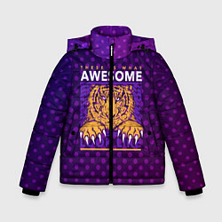 Куртка зимняя для мальчика Awesome Тигр lion like, цвет: 3D-черный