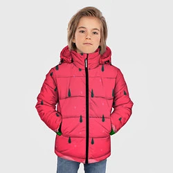 Куртка зимняя для мальчика Текстура арбуза, цвет: 3D-светло-серый — фото 2