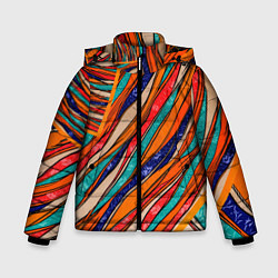 Куртка зимняя для мальчика Абстрактное течение, цвет: 3D-черный