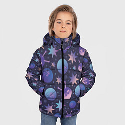 Куртка зимняя для мальчика Космический микс, цвет: 3D-черный — фото 2