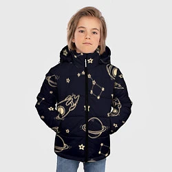 Куртка зимняя для мальчика Космос, цвет: 3D-черный — фото 2