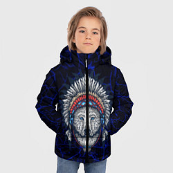 Куртка зимняя для мальчика Белый медведь индеец, цвет: 3D-черный — фото 2