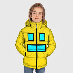 Куртка зимняя для мальчика Geometry Dash Smile, цвет: 3D-черный — фото 2