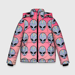 Куртка зимняя для мальчика Гламурные пришельцы, цвет: 3D-черный