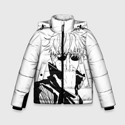 Куртка зимняя для мальчика Магическая битва Годжо, цвет: 3D-черный