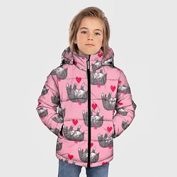 Куртка зимняя для мальчика Пиксельные котики, цвет: 3D-черный — фото 2