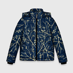 Куртка зимняя для мальчика Осенние ветки, цвет: 3D-черный