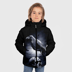 Куртка зимняя для мальчика ЧЕРЕП И ВОРОН, цвет: 3D-черный — фото 2
