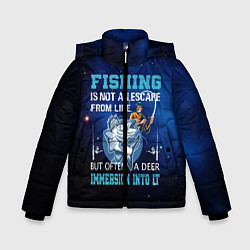 Куртка зимняя для мальчика FISHING PLANET Рыбалка, цвет: 3D-черный