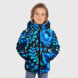 Куртка зимняя для мальчика Гжель, цвет: 3D-черный — фото 2