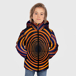 Куртка зимняя для мальчика Круги неоновые, цвет: 3D-черный — фото 2