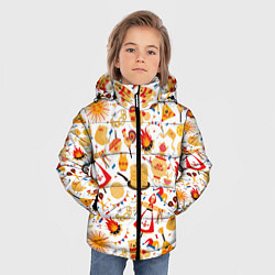 Куртка зимняя для мальчика Славянская символика, цвет: 3D-черный — фото 2