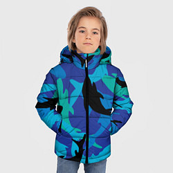 Куртка зимняя для мальчика Акулы паттерн, цвет: 3D-черный — фото 2