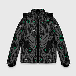 Куртка зимняя для мальчика Круги во тьме, цвет: 3D-черный
