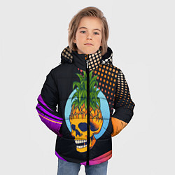 Куртка зимняя для мальчика Череп - ананас, цвет: 3D-черный — фото 2