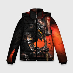 Куртка зимняя для мальчика БЕРСЕРК оранжевый, цвет: 3D-черный