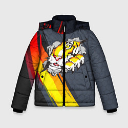 Куртка зимняя для мальчика Тигр разрывает изнутри, цвет: 3D-черный