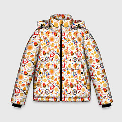 Куртка зимняя для мальчика Масленица, цвет: 3D-черный